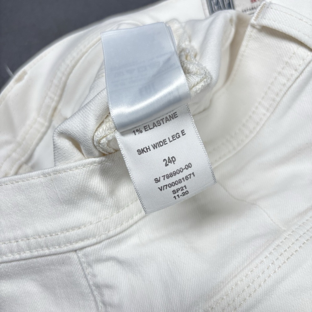 GAP Wide Leg Sky High Cropped Jeans White SAILOR Womens Petite 24/00P Denim - Picture 9 of 11